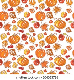 Thanksgiving autumn seamless background