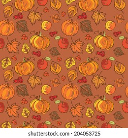Thanksgiving autumn seamless background