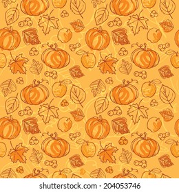 Thanksgiving autumn seamless background