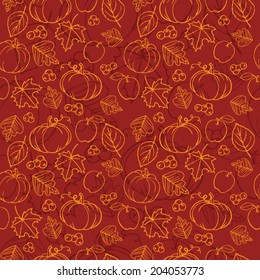 Thanksgiving autumn seamless background