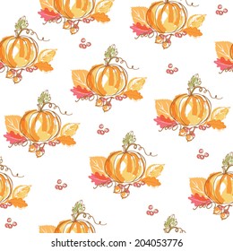 Thanksgiving autumn seamless background