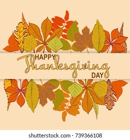 Thanksgiving background. Autumn leaf foliage.