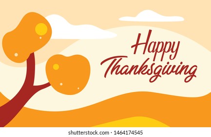 Thanksgiving background banners with autumn themes and falling maple leaves. Wallpaper illustration vector