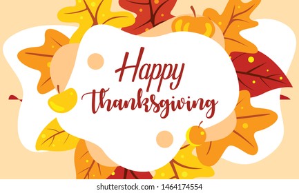 Thanksgiving background banners with autumn themes and falling maple leaves. Vector illustration poster wallpaper