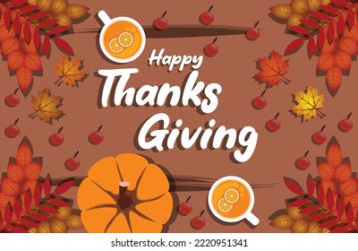 thanksgiving background concept with several dishes on the table. vector Illustration EPS10
