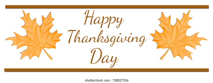 Thanksgiving background with leaves. Vector illustration on isolated white background.