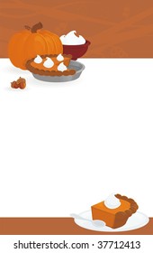 thanksgiving background with pumpkin pie