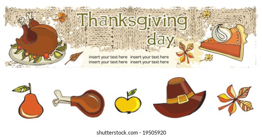 Thanksgiving  banner 1, vector.