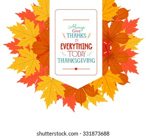 Thanksgiving. Banner with autumn leaves