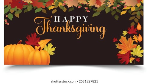 thanksgiving banner background vector illustration, poster, card design