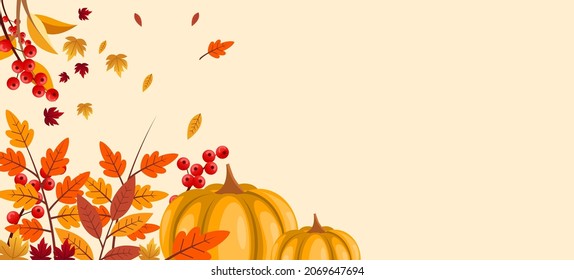 Thanksgiving Banner With Copy Space, Perfect For Banner And Header Website And Etc