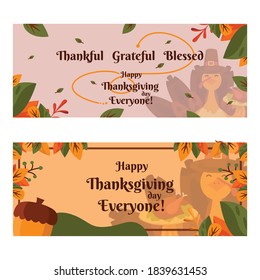 Thanksgiving Banner in Flat Design