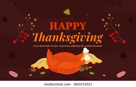 Thanksgiving banners and background in flat design.