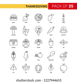 Thanksgiving  Black Line Icon - 25 Business Outline Icon Set