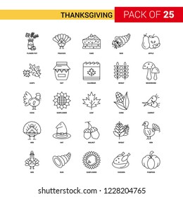 Thanksgiving  Black Line Icon - 25 Business Outline Icon Set