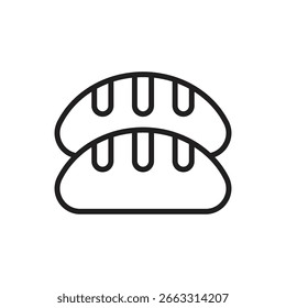 Thanksgiving Bread Outline Icon Vector Illustration
