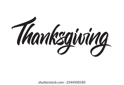 Schild mit Thanksgiving-Pinsel. Fette Typografie Handgefertigtes Design. Feiertagsaktion. Event-Banner. E-Commerce im Einzelhandel. Vektorgrafik.