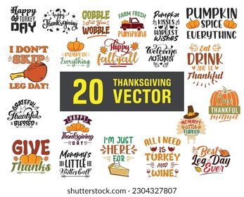 Thanksgiving Bundle, Thanksgiving SVG , Fall vector Bundle, Autumn quotes bundle , cute fall Designs, Autumn Bundle, Silhouette, PNG	