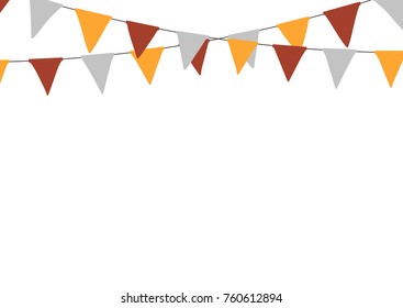 Thanksgiving bunting flags. Holiday decorations. Vector illustration