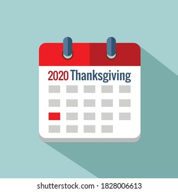 Thanksgiving calendar icon Vector EPS 10 illustration.