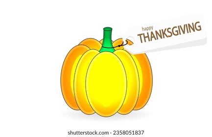Thanksgiving in Canada pumpkin, vector art illustration.