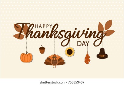 Thanksgiving card or background. vector illustration.