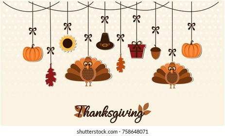 Thanksgiving card or background. vector illustration.