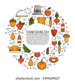 Thanksgiving card concept. Vector illustration for design and web,