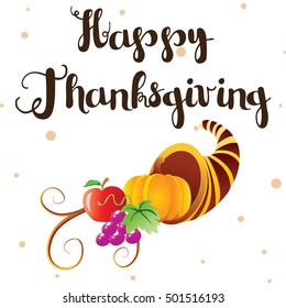 Thanksgiving card with cornucopia