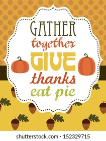 thanksgiving card design. vector illustration
