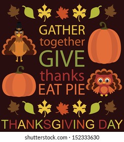 thanksgiving card design. vector illustration