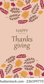 Thanksgiving-Karte, fallender Hintergrund und Poster.