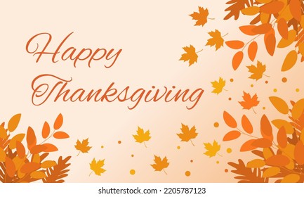 Thanksgiving card and invitations with leaves Vector illustration for a Thanksgiving dinner and autumn, harvest festival. Template for poster, banner, card