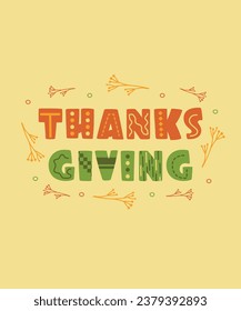Thanksgiving card with leaves in vector, yellow background