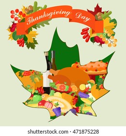Thanksgiving card with maple leaf