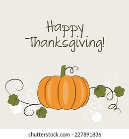 Thanksgiving card with pumpkin