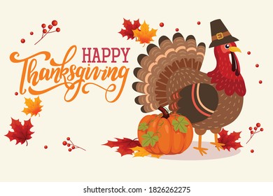 thanksgiving card with pumpkin and turkey template