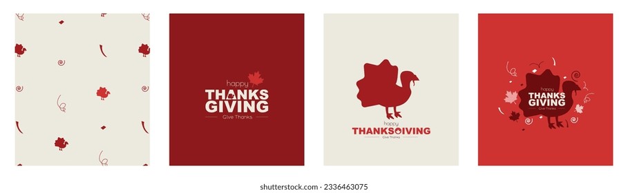 Thanksgiving-Kartensatz. Modernes Design.