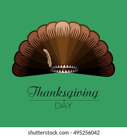 Thanksgiving card with traditional elements, Vector illustration