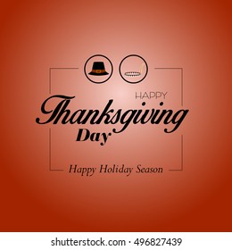 Thanksgiving card with traditional elements, Vector illustration