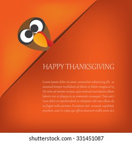 Thanksgiving card with turkey. Eps10 vector design illustration suitable for cards, flyers, posters, invitations