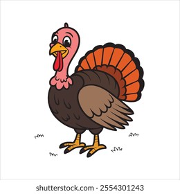 Thanksgiving cartoon turkey with a chef hat vector