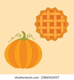 Thanksgiving celebration holiday vector arts. Simple and festive thanksgiving theme vector with dominant green, brown, and orange color