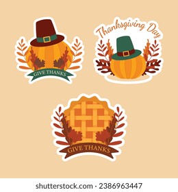 Thanksgiving celebration holiday vector arts. Simple and festive thanksgiving theme vector with dominant green, brown, and orange color