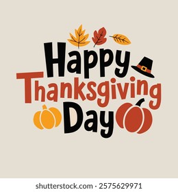 Thanksgiving Celebration Illustration with Cheerful Font