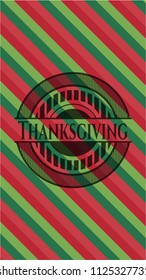 Thanksgiving christmas colors style emblem.