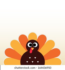 Thanksgiving colorful Turkey greeting with copyspace
