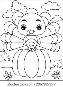 Thanksgiving coloring page for kids