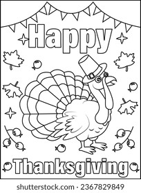 Thanksgiving coloring page for kids