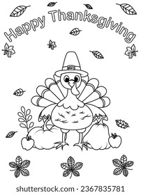 thanksgiving coloring page for kids